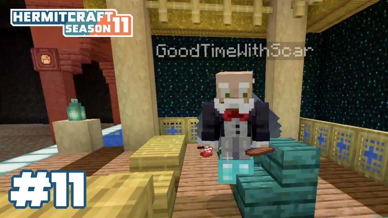 Talk show set building! Interview practice with Scar! (feat. ZombieCleo) — HermitCraft 11: ep 11