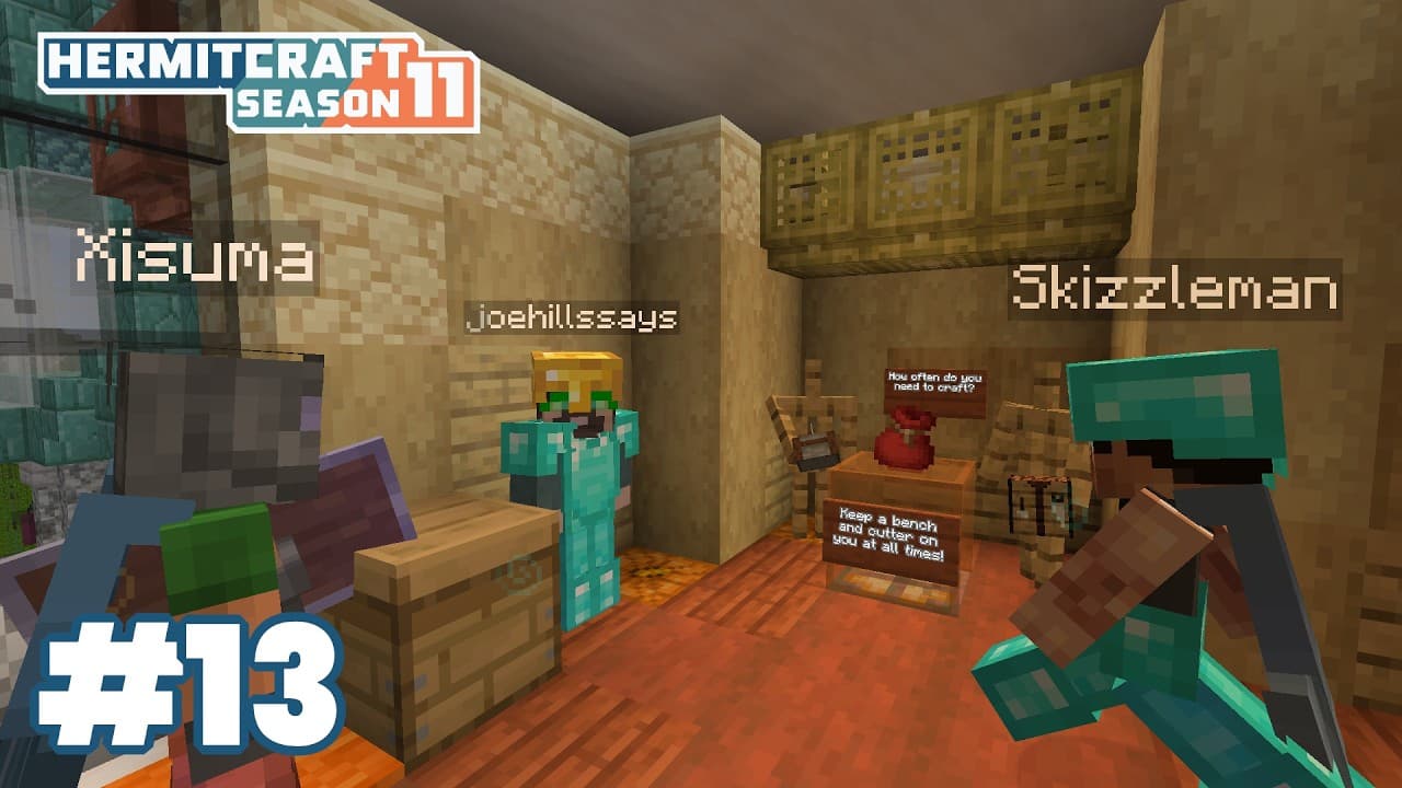 Xisuma invites Skizzleman and Joe Hills to the Bundle Boutique! — HermitCraft 11: ep 13