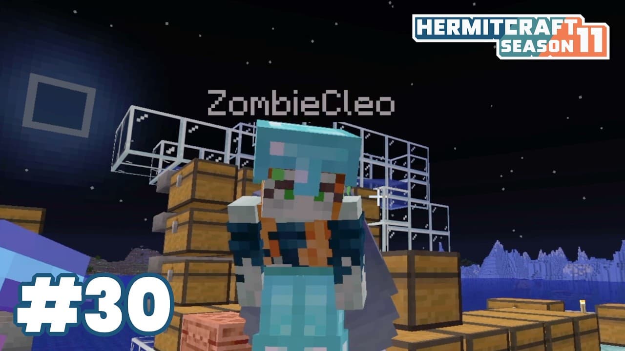 New elytra! Tunnel and portal reaction! Shh, tiny prank. (feat. ZombieCleo!) — HermitCraft 11: ep 30