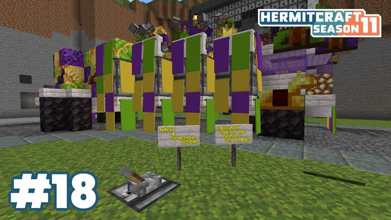 Happy Mardi Gras and Lunar New Year! Group tunnel builds! — HermitCraft 11: ep 18