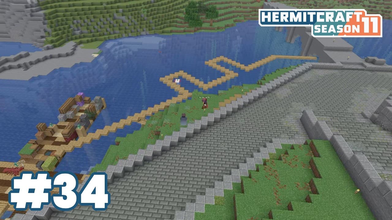 Being neighborly with @PearlescentMoon! Sulphur island escape!  — HermitCraft 11: ep 34