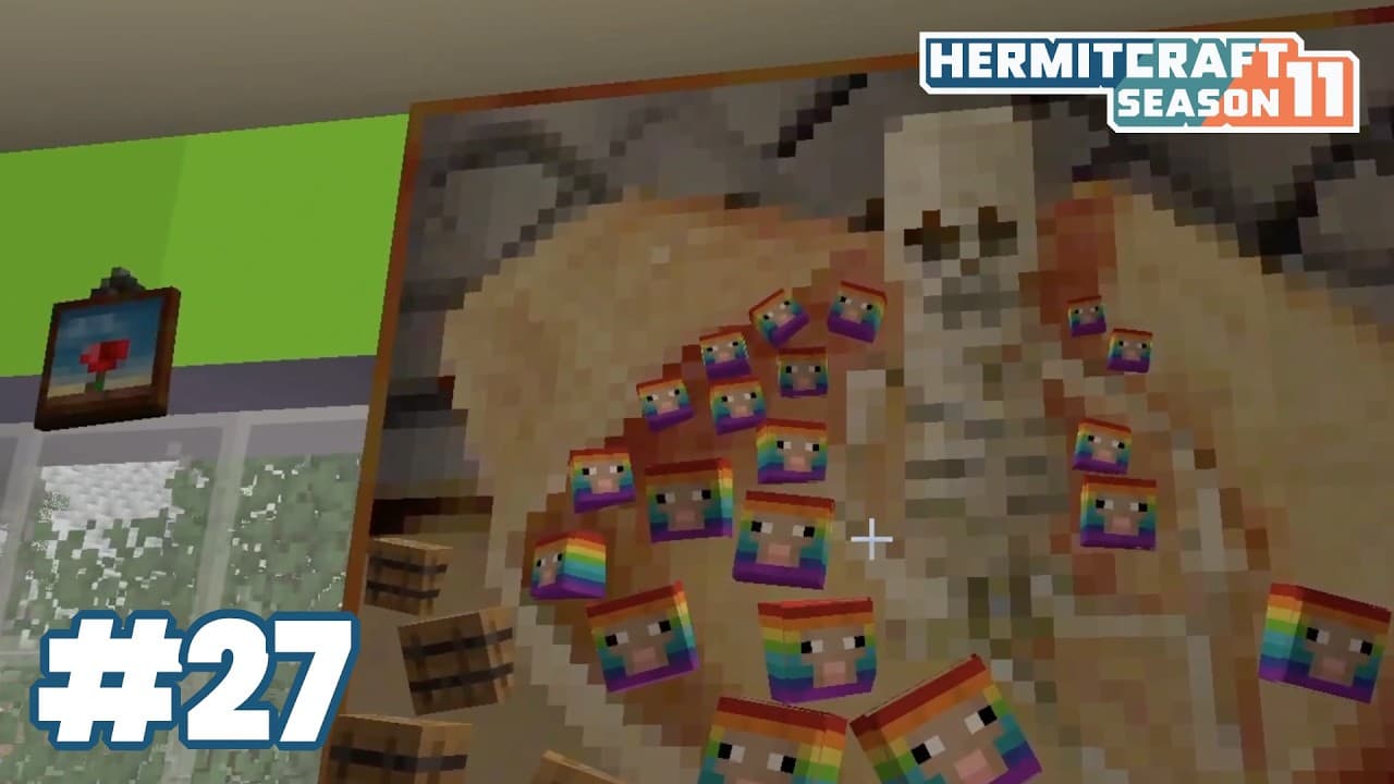 Decor and book reviews for Operation Bounce House and Nonviolent — HermitCraft 11: ep 27